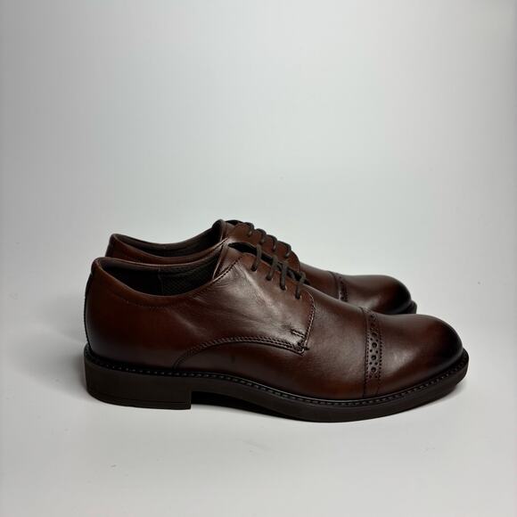 ECCO Vitrus III Cap Toe Tie Oxford Leather Loafers in Cognac main image 5